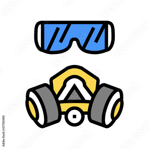 facial mask and respirator color icon vector. facial mask and respirator sign. isolated symbol illustration