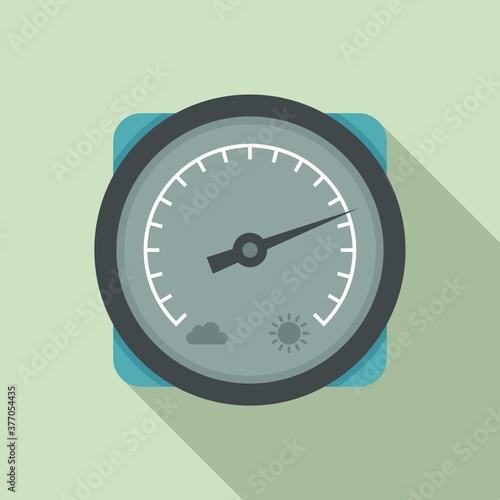 Climate barometer icon. Flat illustration of climate barometer vector icon for web design