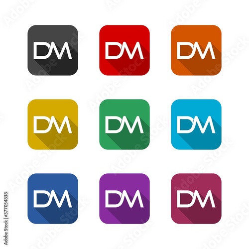 Initial letter DM logo, color set