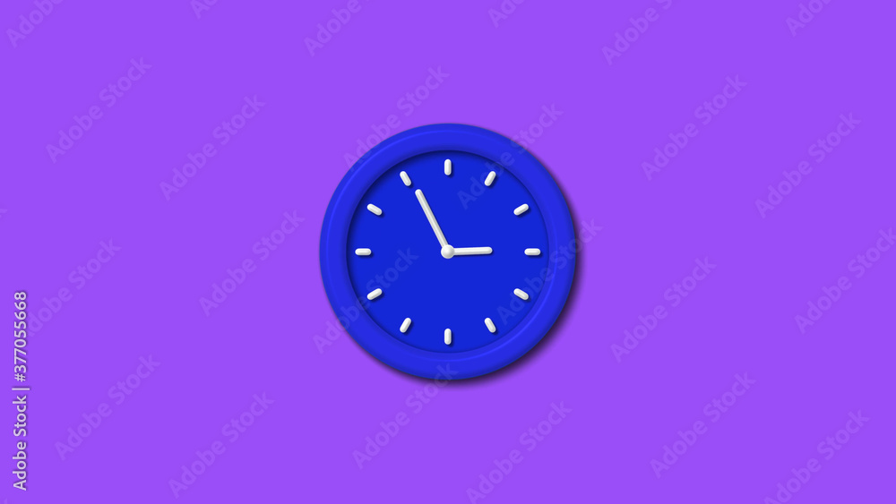 Amazing blue color 3d wall clock on purple background,wall clock image Amazing blue color 3d wall clock on purple background,wall clock image