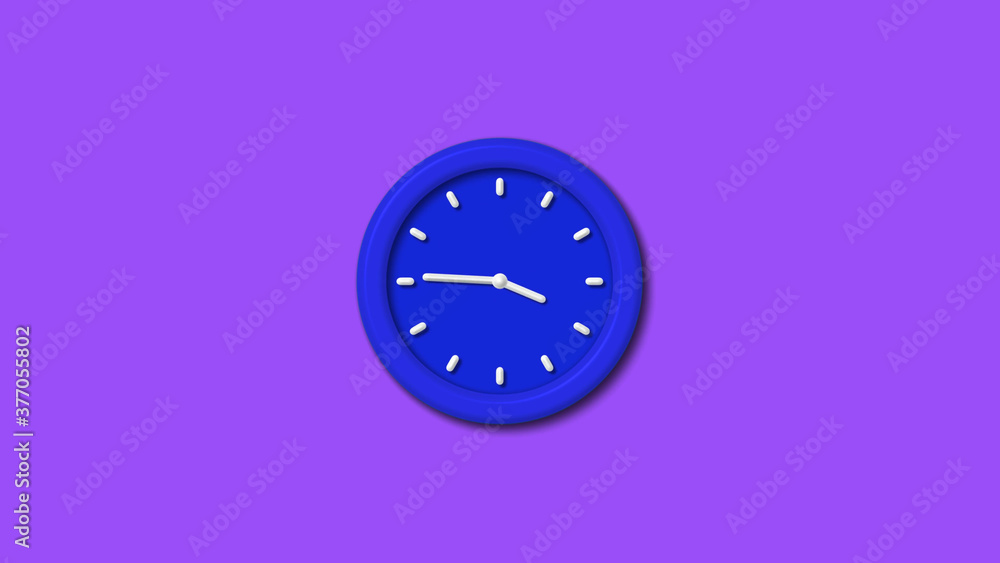 Amazing bue color 3d wall clock icon on purple background,clock,wall clock image Amazing bue color 3d wall clock icon on purple background,clock,wall clock image
