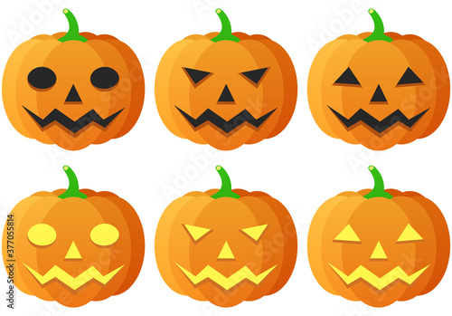 ジャック・オ・ランタン（ハロウィンのカボチャ）6種