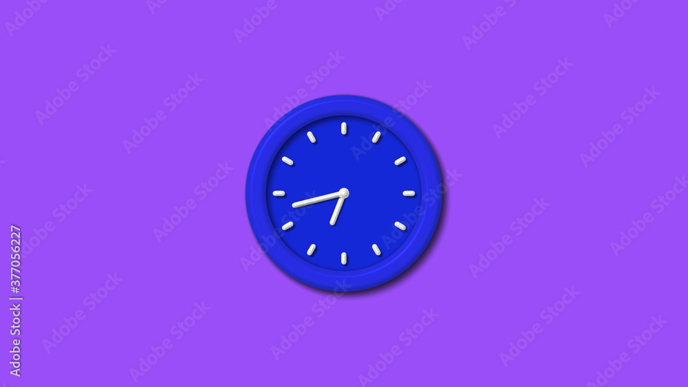Amazing bue color 3d wall clock icon on purple background,clock,wall clock image Amazing bue color 3d wall clock icon on purple background,clock,wall clock image