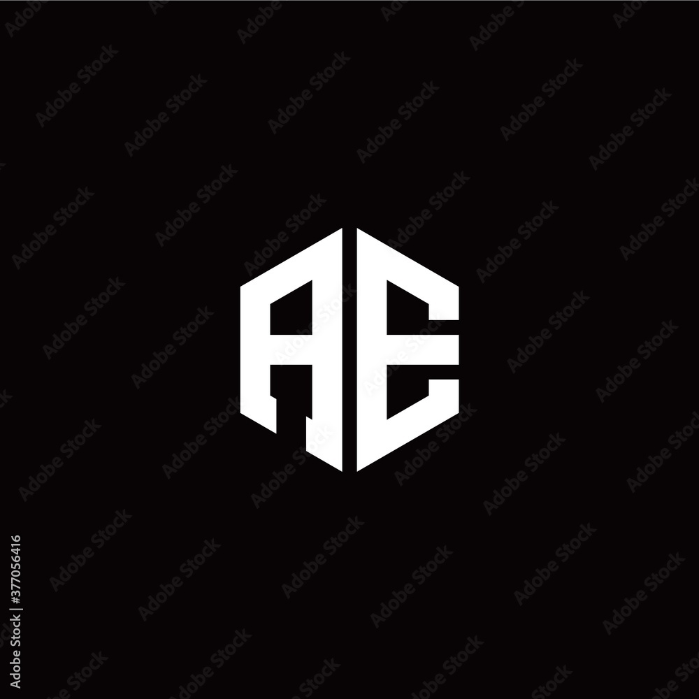 Initial A E letter with polygon modern style logo template vector Initial A E letter with polygon modern style logo template vector