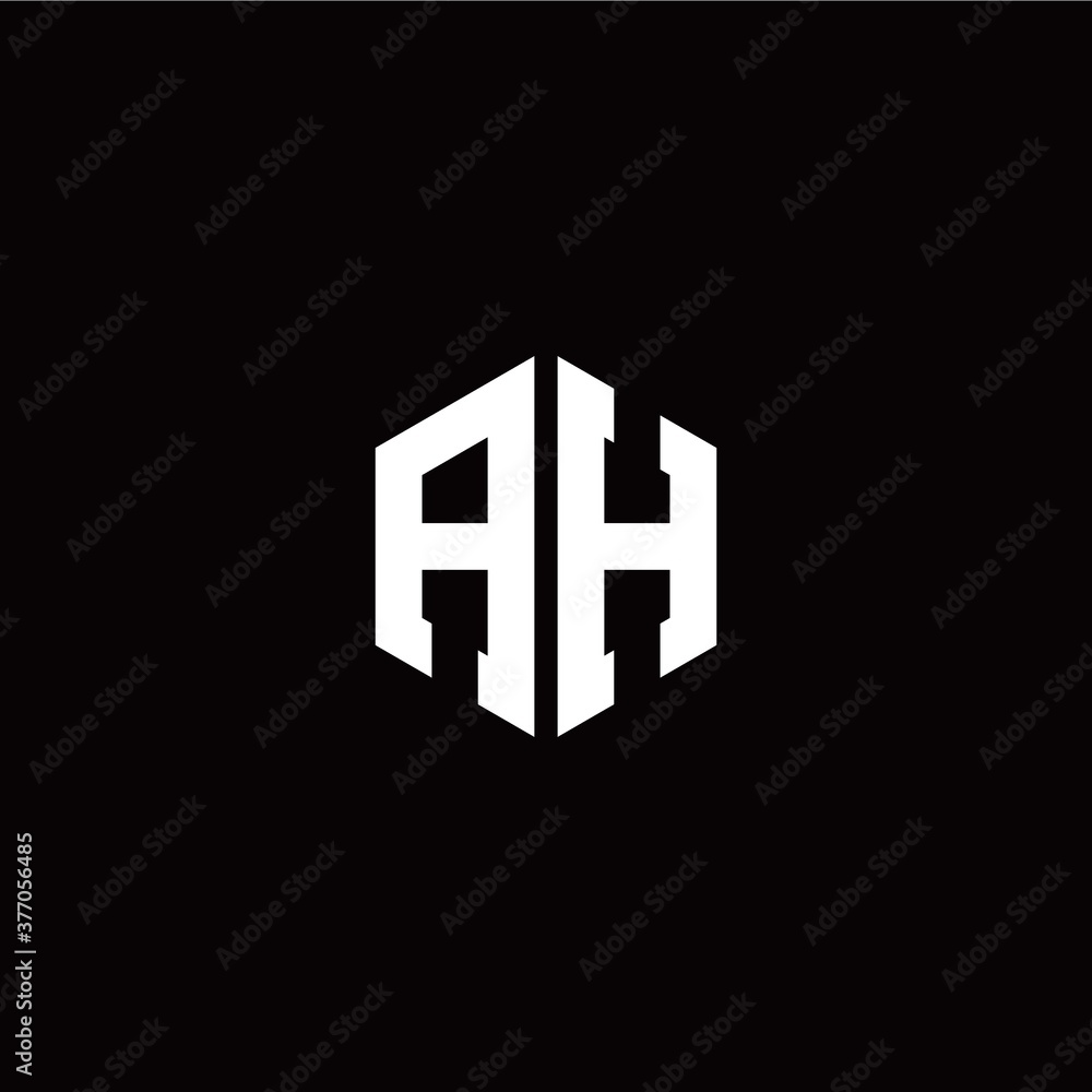 Initial A H letter with polygon modern style logo template vector Initial A H letter with polygon modern style logo template vector