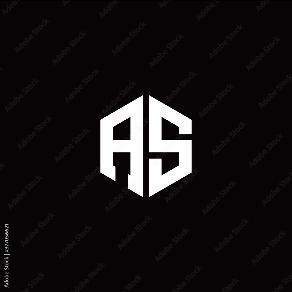 Initial A S letter with polygon modern style logo template vector Initial A S letter with polygon modern style logo template vector