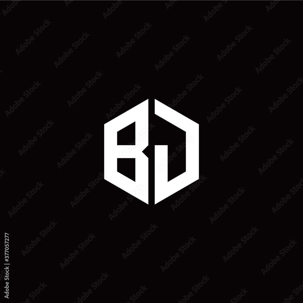 Initial B J letter with polygon modern style logo template vector Initial B J letter with polygon modern style logo template vector