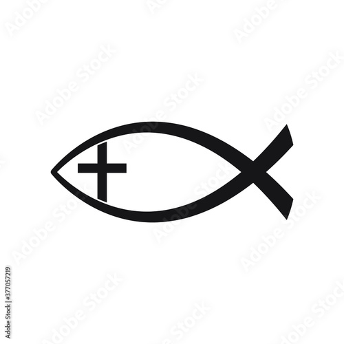Jesus Fish icon, Christian Ichthys Fish symbol 