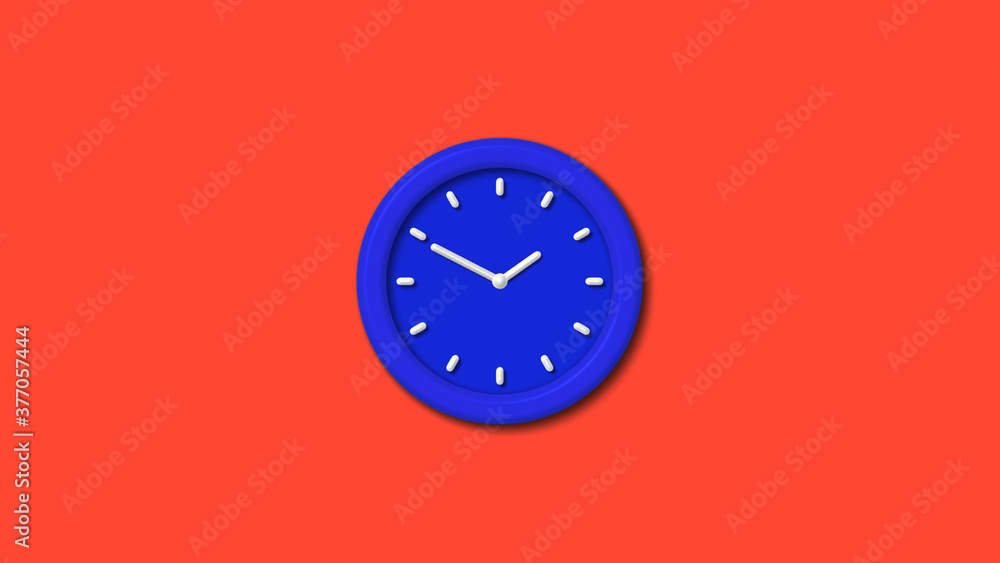 New blue color 12 hours counting down clock on red background,3d clock New blue color 12 hours counting down clock on red background,3d clock