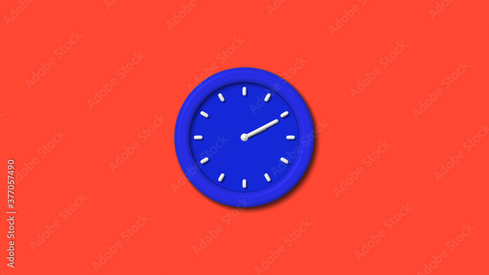 New blue color 12 hours counting down clock on red background,3d clock New blue color 12 hours counting down clock on red background,3d clock