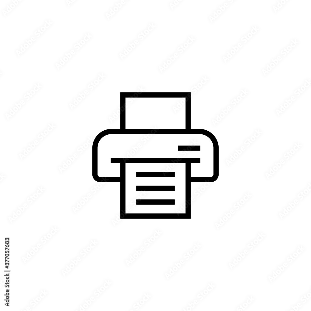 Print Icon in black line style icon, style isolated on white background Print Icon in black line style icon, style isolated on white background