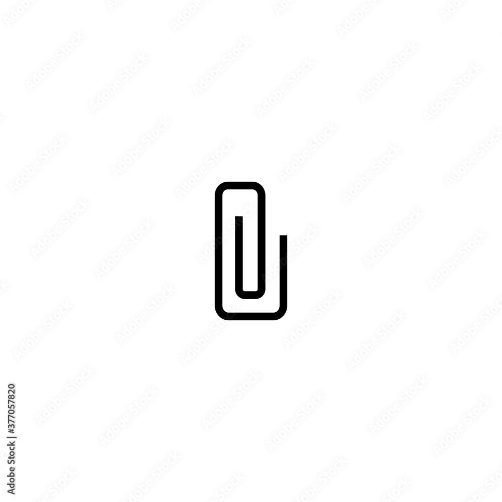 Paperclip Icon in black line style icon, style isolated on white background Paperclip Icon in black line style icon, style isolated on white background