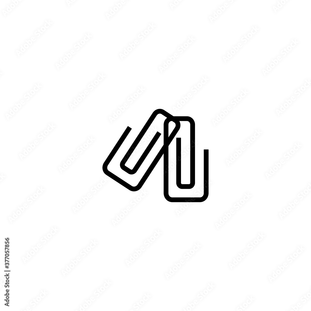 Paperclip Icon in black flat glyph, filled style isolated on white background Paperclip Icon in black flat glyph, filled style isolated on white background