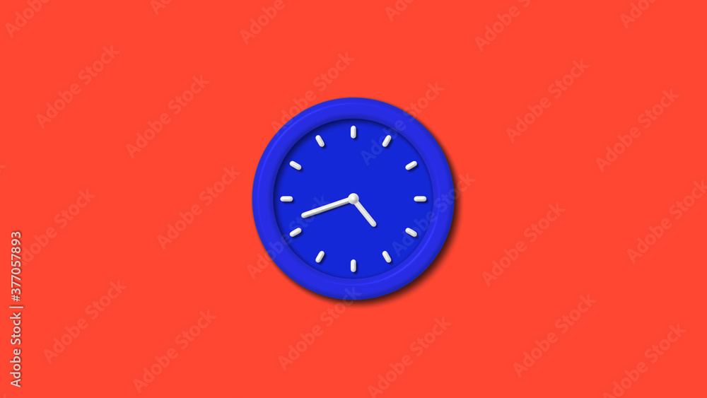 12 hours counting down 3d wall clock icon on red background,blue clock 12 hours counting down 3d wall clock icon on red background,blue clock