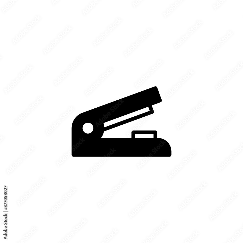 Staple Icon in black flat glyph, filled style isolated on white background Staple Icon in black flat glyph, filled style isolated on white background