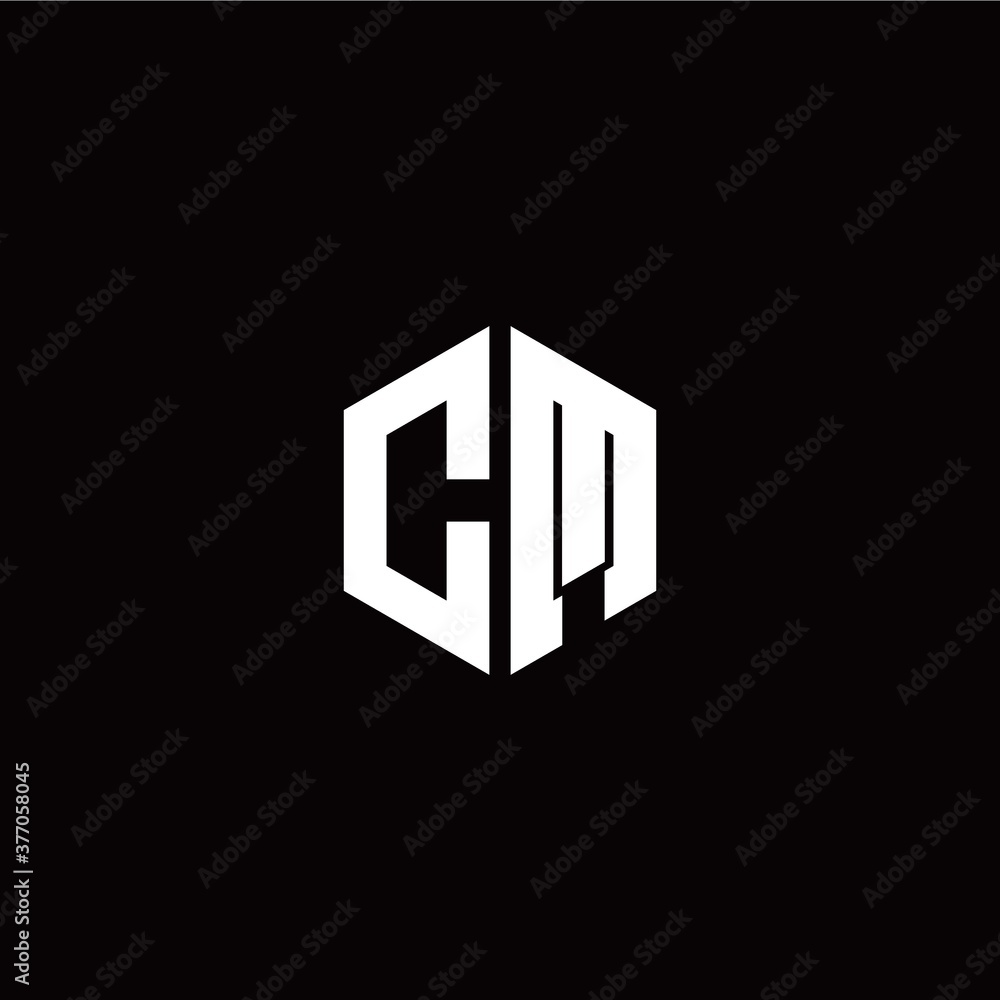 Initial C M letter with polygon modern style logo template vector Initial C M letter with polygon modern style logo template vector
