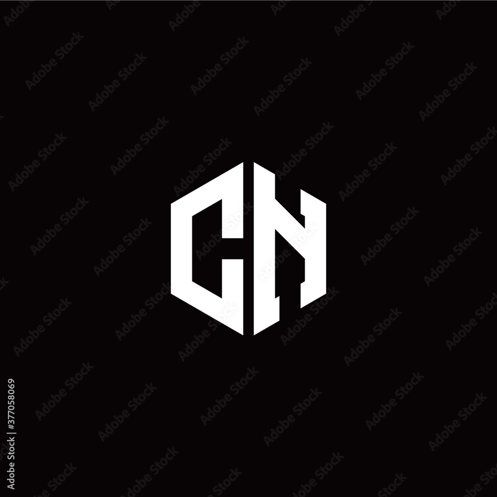 Initial C N letter with polygon modern style logo template vector Initial C N letter with polygon modern style logo template vector