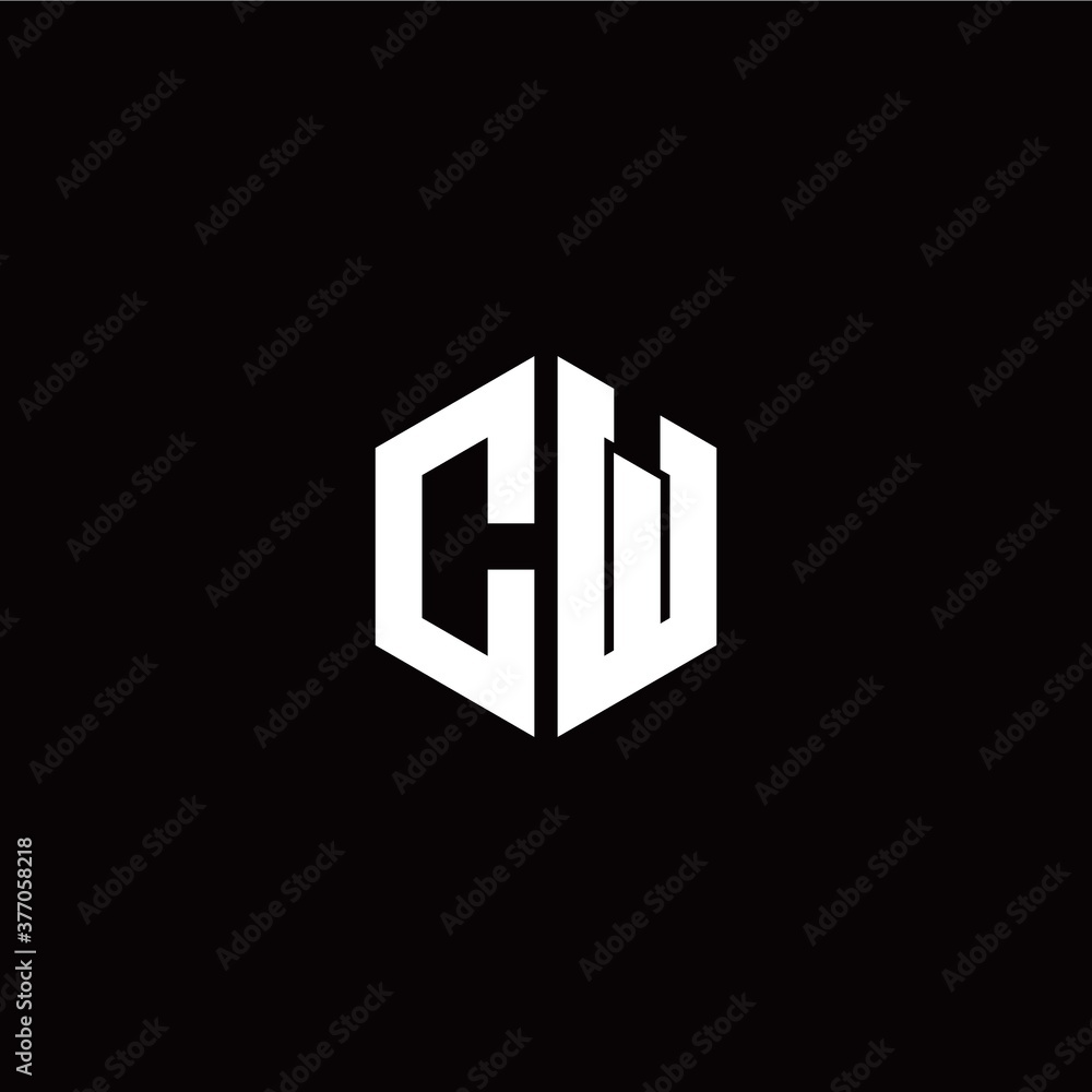 Initial C W letter with polygon modern style logo template vector Initial C W letter with polygon modern style logo template vector