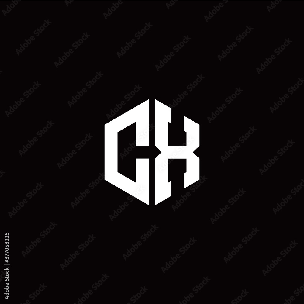 Initial C X letter with polygon modern style logo template vector Initial C X letter with polygon modern style logo template vector