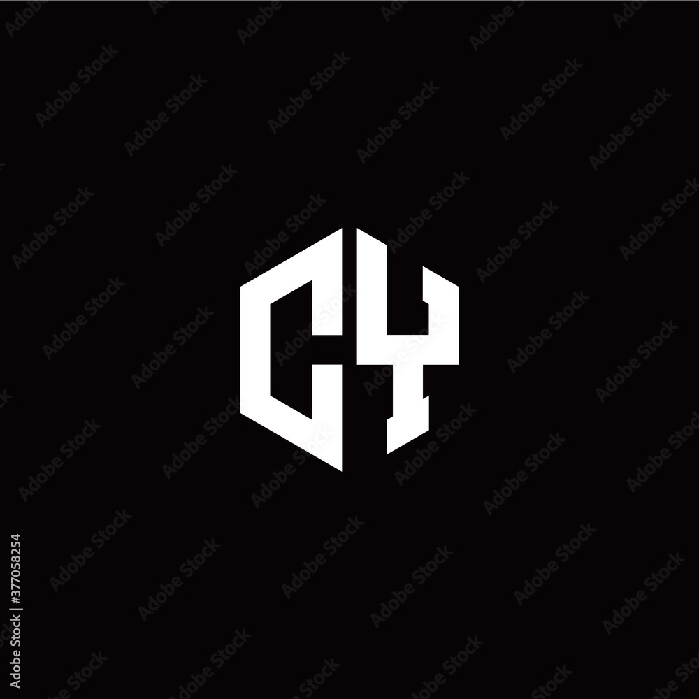 Fototapeta premium Initial C Y letter with polygon modern style logo template vector