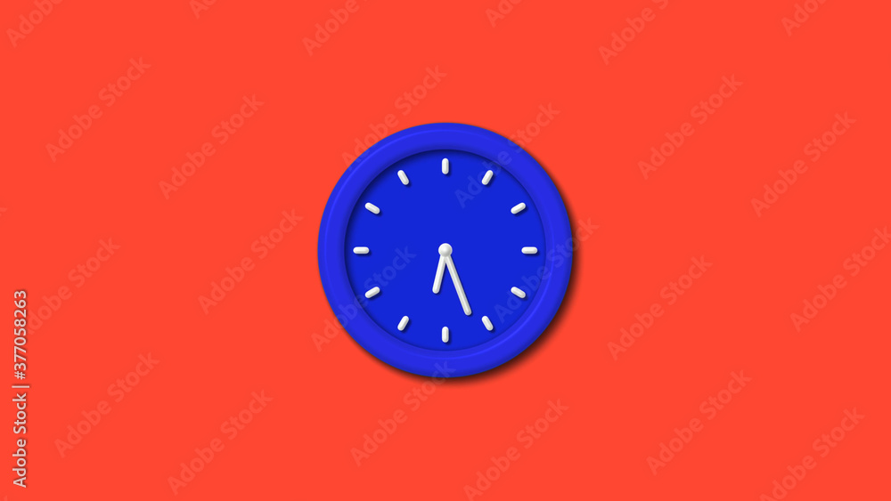 12 hours counting down 3d wall clock icon on red background,blue clock 12 hours counting down 3d wall clock icon on red background,blue clock