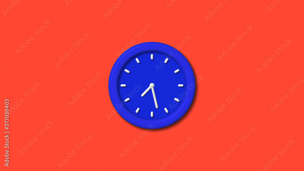 12 hours counting down 3d wall clock icon on red background,blue clock 12 hours counting down 3d wall clock icon on red background,blue clock