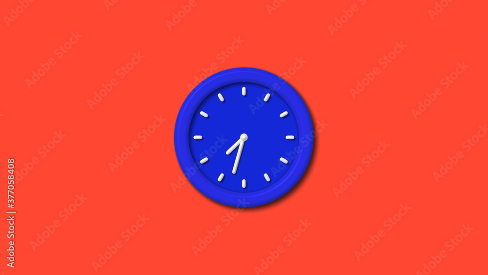 12 hours counting down 3d wall clock icon on red background,blue clock 12 hours counting down 3d wall clock icon on red background,blue clock