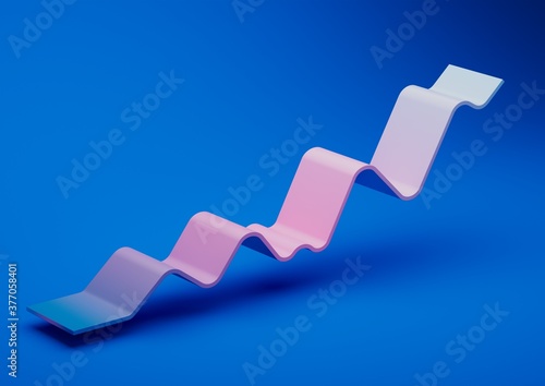 Abstract 3d render, composition composition, blue background design with pink and blue gradient objects