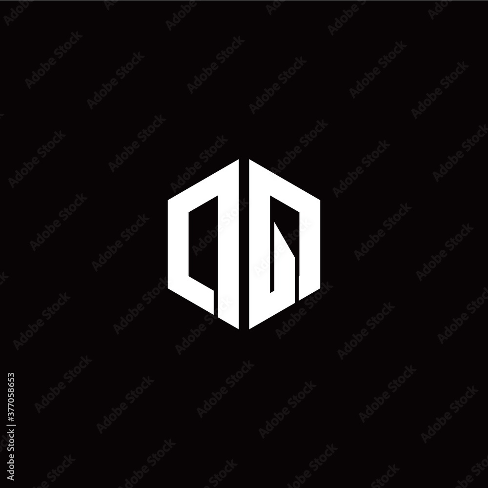 Initial D Q letter with polygon modern style logo template vector Initial D Q letter with polygon modern style logo template vector