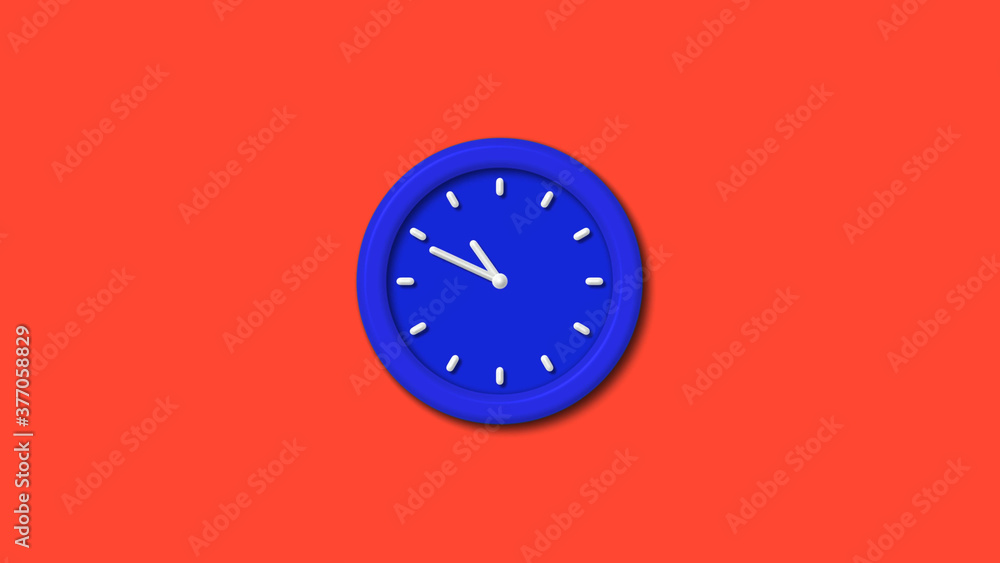 12 hours counting down 3d wall clock icon on red background,blue clock 12 hours counting down 3d wall clock icon on red background,blue clock