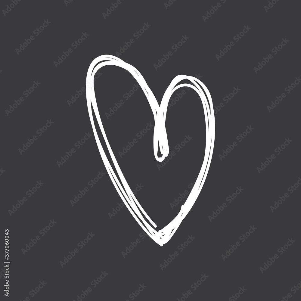 Hand drawn heart. Doodle illustration of love. Valentine's day linear sketch. Hand drawn heart. Doodle illustration of love. Valentine's day linear sketch.