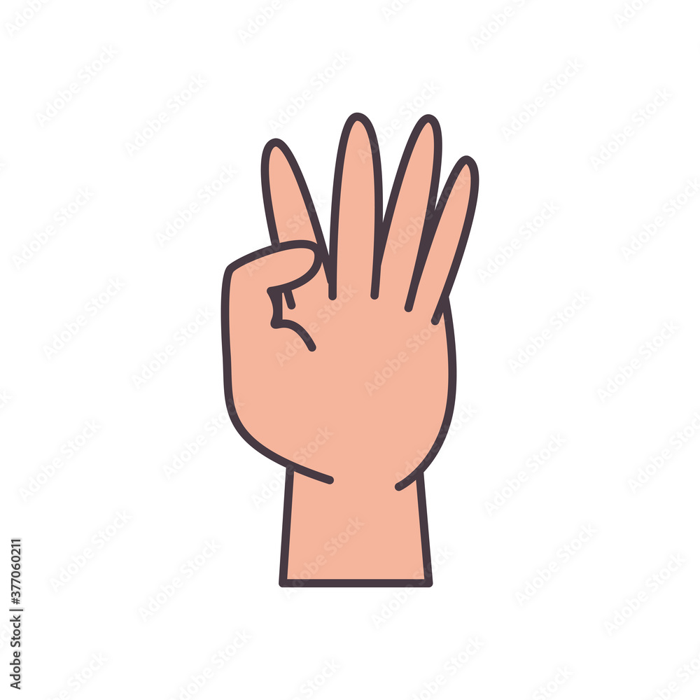 four hand sign language line and fill style icon vector design four hand sign language line and fill style icon vector design