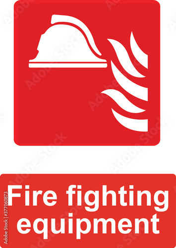 Fire fighting equipment sign and symbol