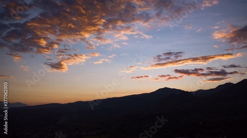 Hiper Timelapse of sunset in Ecuador photo
