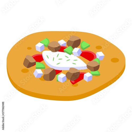 Greek pita food icon. Isometric of greek pita food vector icon for web design isolated on white background
