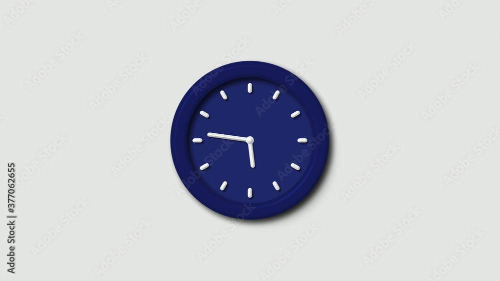 New counting down 3d wall clock icon on white background,blue dark clock icon New counting down 3d wall clock icon on white background,blue dark clock icon