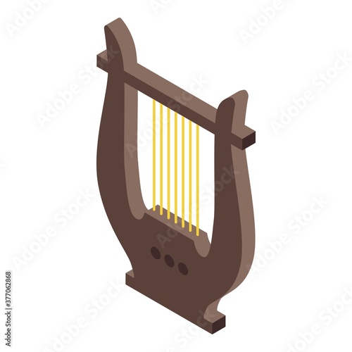 Lyre icon. Isometric of lyre vector icon for web design isolated on white background