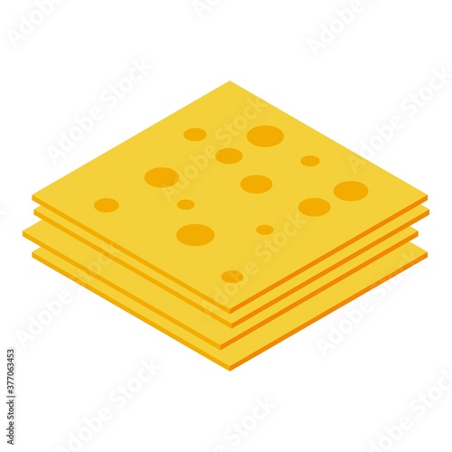 Slices cheese icon. Isometric of slices cheese vector icon for web design isolated on white background