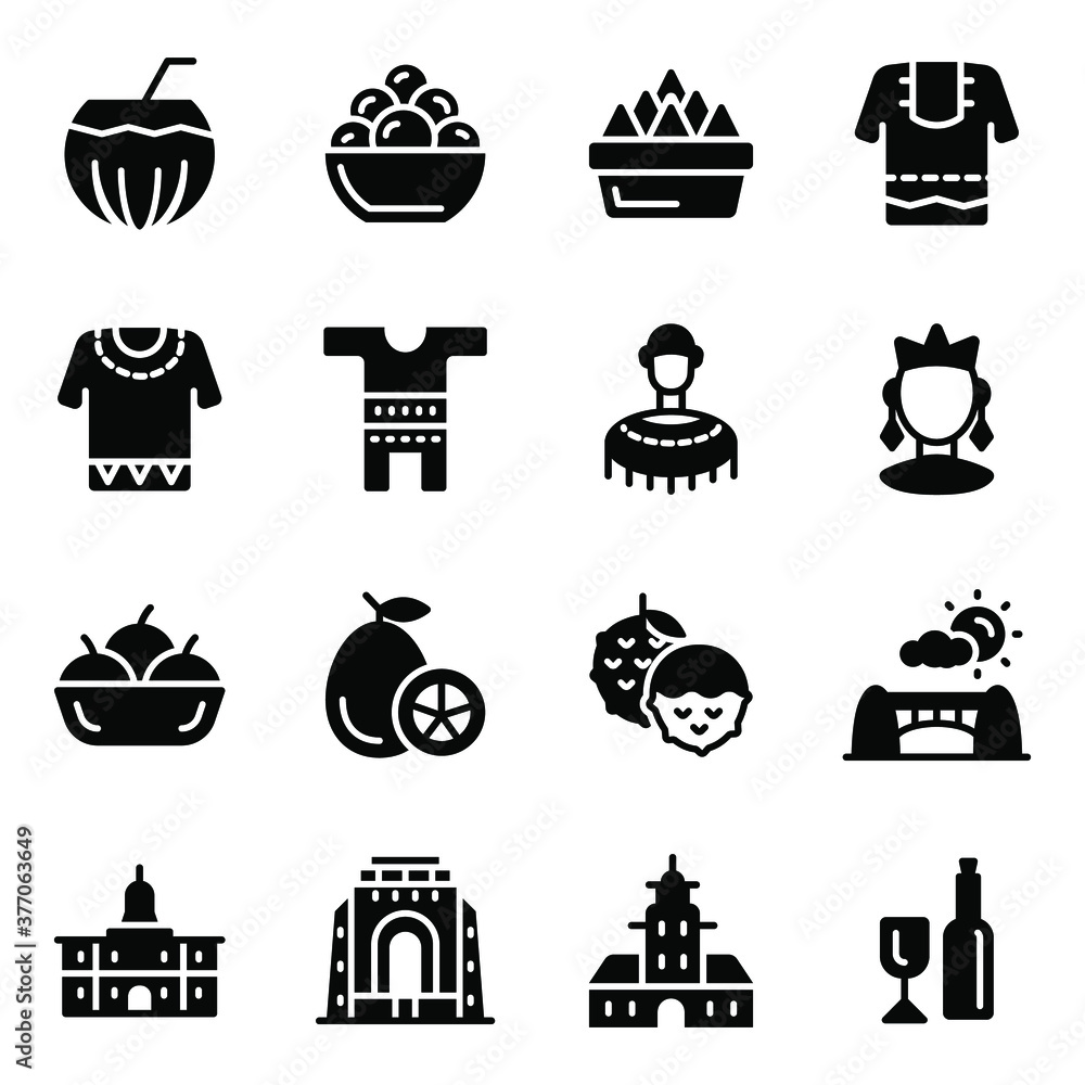 African Cultural Elements in Solid Style Pack
African Cultural Elements in Solid Style Pack