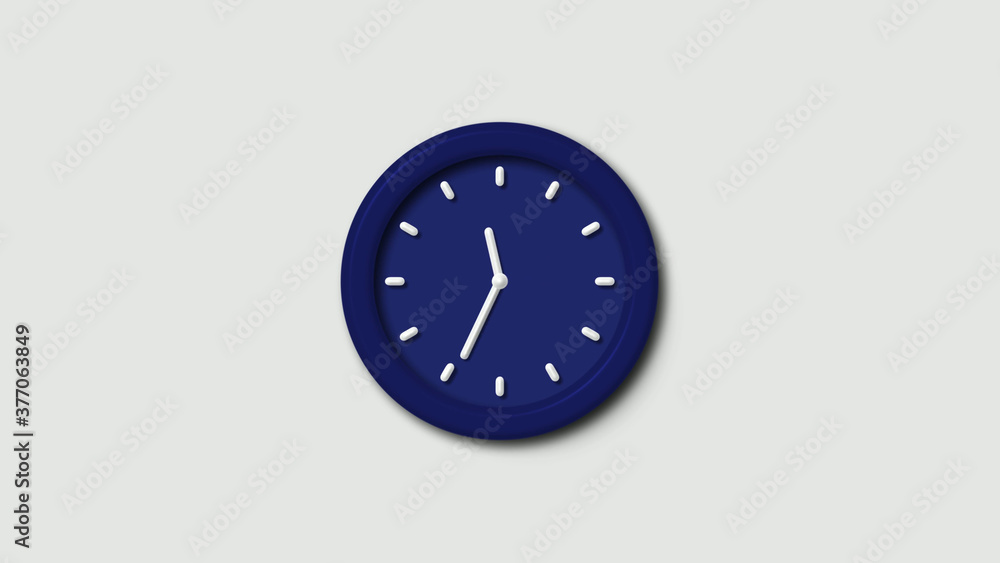New counting down 3d wall clock icon on white background,blue dark clock icon New counting down 3d wall clock icon on white background,blue dark clock icon