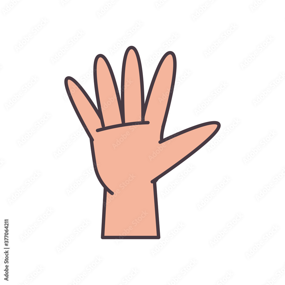 five hand sign language line and fill style icon vector design five hand sign language line and fill style icon vector design