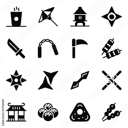 
Japanese Accessory Icons in Solid Style Pack 
 photo