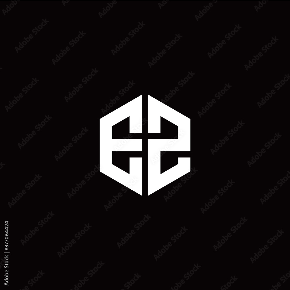 Initial E Z letter with polygon modern style logo template vector Initial E Z letter with polygon modern style logo template vector