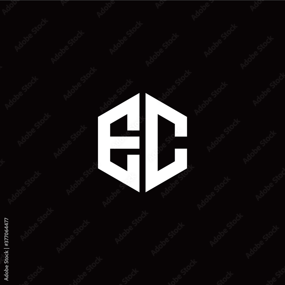Initial E C letter with polygon modern style logo template vector Initial E C letter with polygon modern style logo template vector