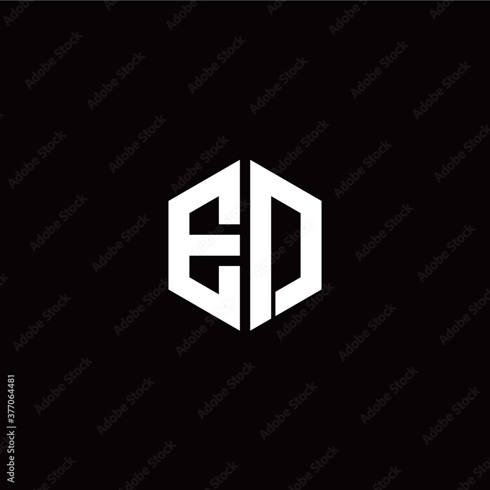 Initial E D letter with polygon modern style logo template vector Initial E D letter with polygon modern style logo template vector
