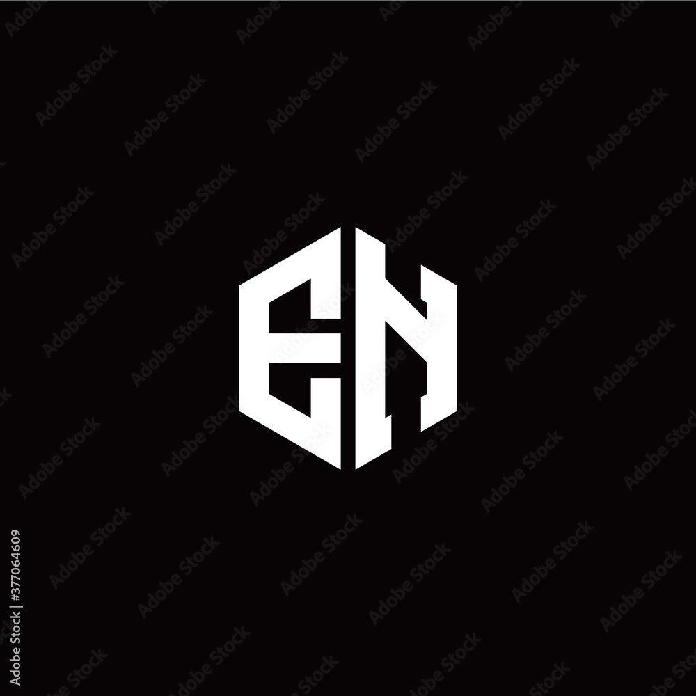 Initial E N letter with polygon modern style logo template vector Initial E N letter with polygon modern style logo template vector