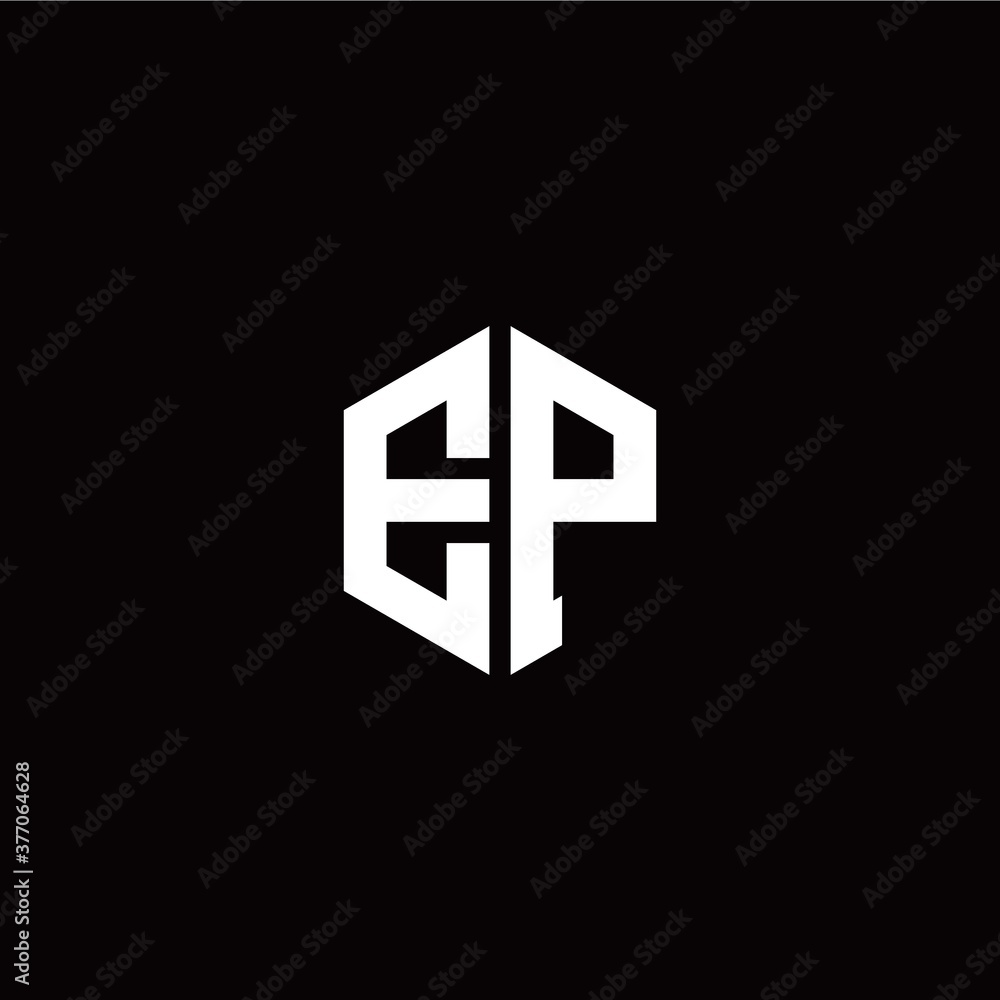 Initial E P letter with polygon modern style logo template vector Initial E P letter with polygon modern style logo template vector