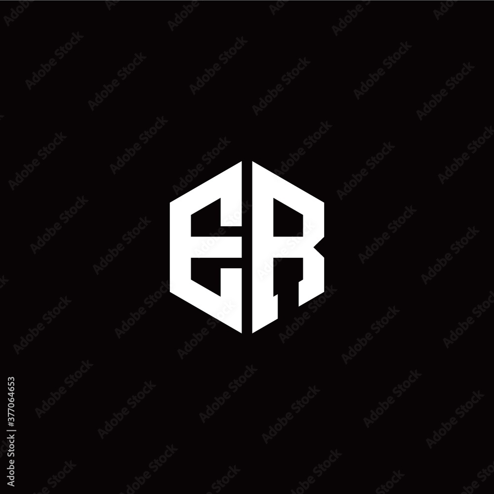 Initial E R letter with polygon modern style logo template vector Initial E R letter with polygon modern style logo template vector