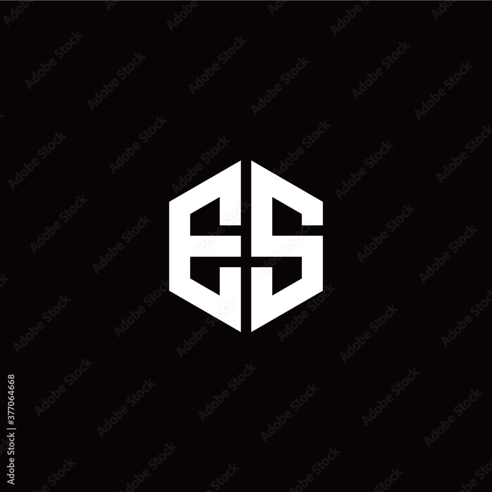 Obraz premium Initial E S letter with polygon modern style logo template vector