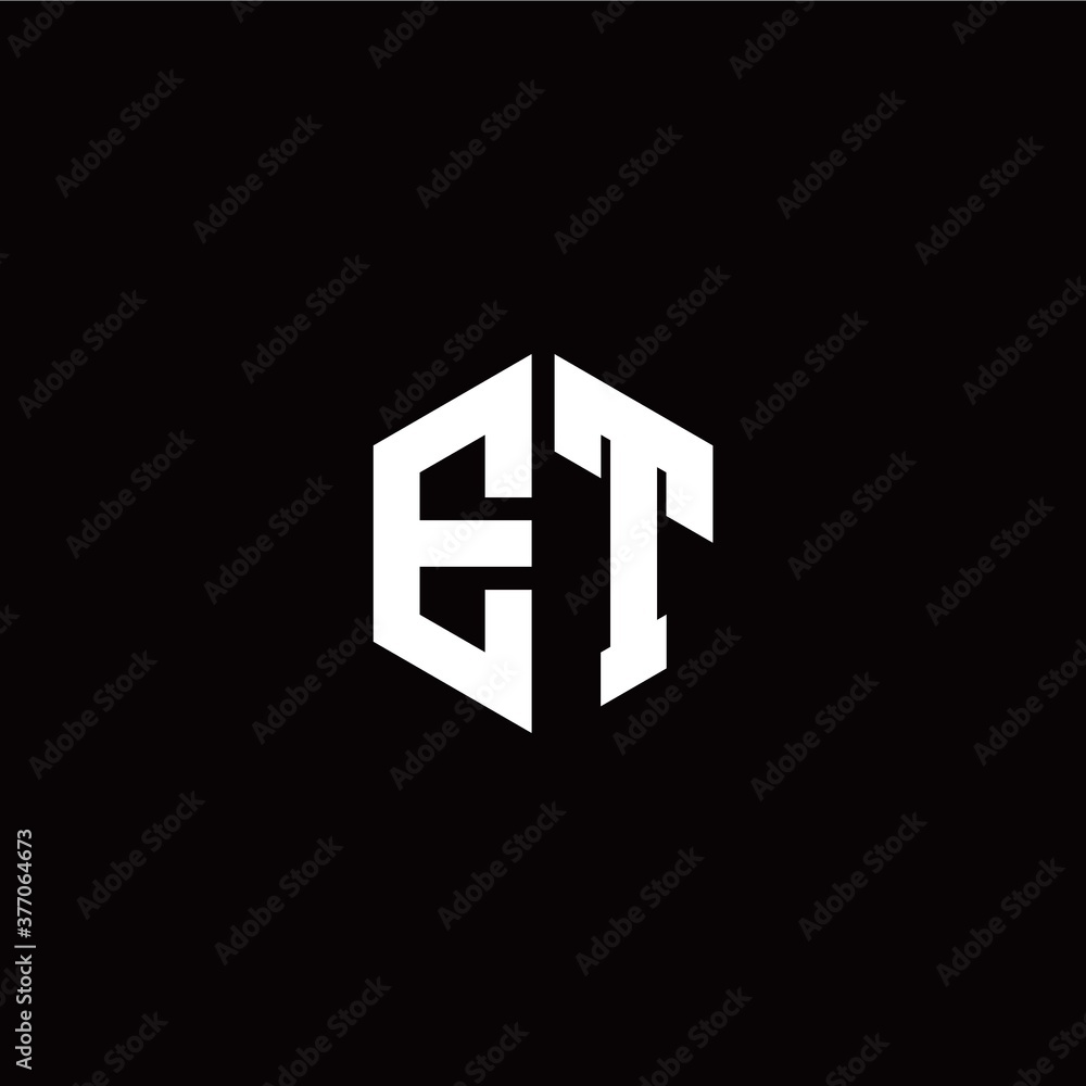 Initial E T letter with polygon modern style logo template vector Initial E T letter with polygon modern style logo template vector